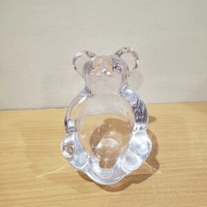 VTG Art Vannes France Lead Crystal Bear Bowl 5"  Candy Snack